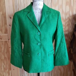 Talbot's Linen Blend Green Blazer NWT Sz 10